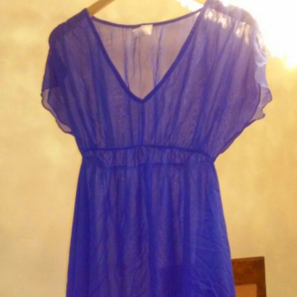 Blue see thru shirt