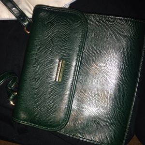 3 pocket snake green satchel