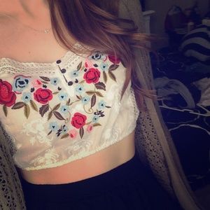 Urban Outfitters embroidered crop top.