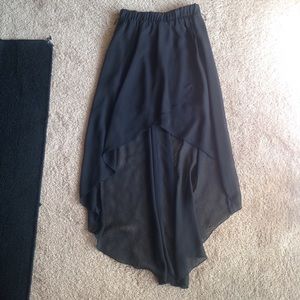 Black High/Low Skirt