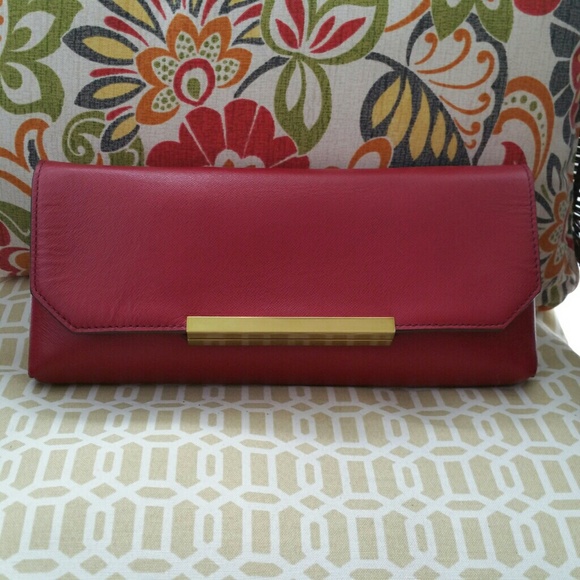 J Crew red clutch