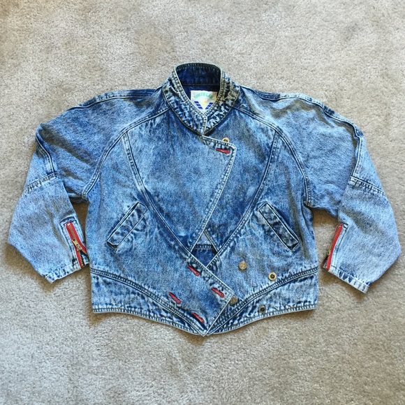 Dope 80s Stone Wash Double Breasted Denim Jacket