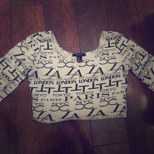 Forever 21 long sleeve crop top