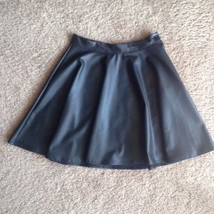 Black Faux Leather Skirt