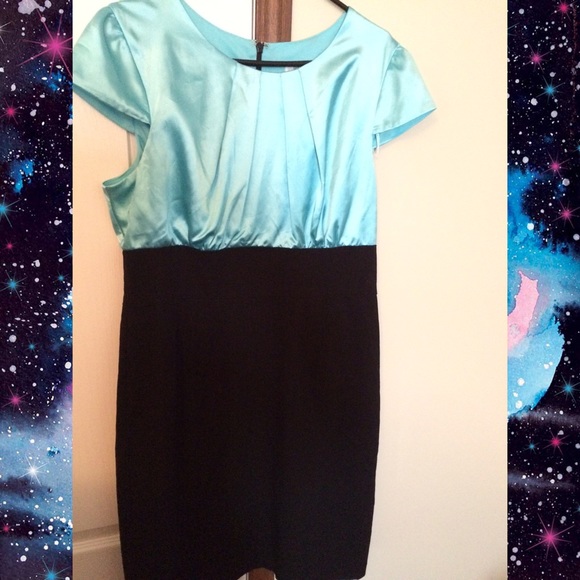 Aqua and Black Dressbarn Dress