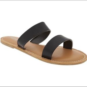 Black Double Band Sandals