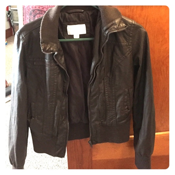 Brown faux leather jacket