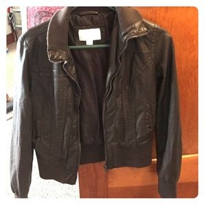 Brown faux leather jacket
