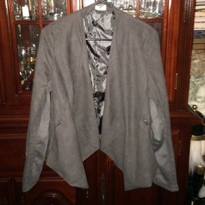 Tobi soft grey open blazer