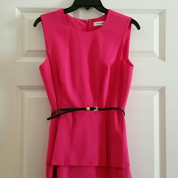 Pink Peplum Shift Dress - Picture 2 of 2