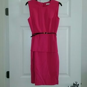 Pink Peplum Shift Dress