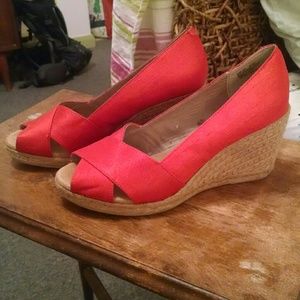 Brand New Espadrille Wedges- Red Size 8 1/2