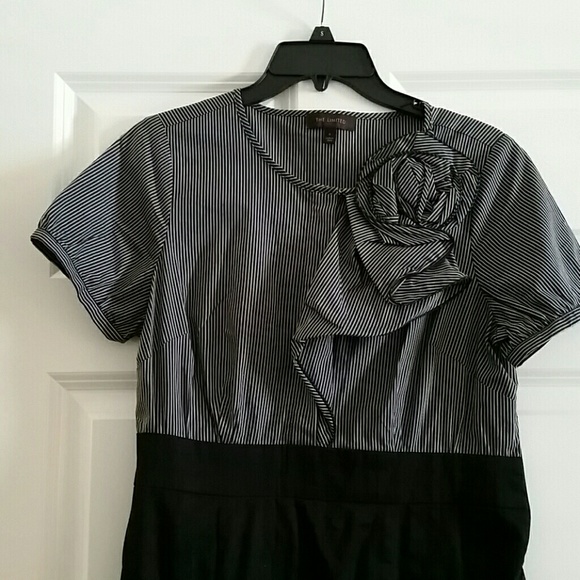 Black Two-Toned Shirt Dress - Picture 2 of 2