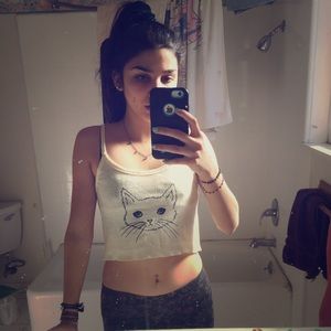 Meow kitten crop tank