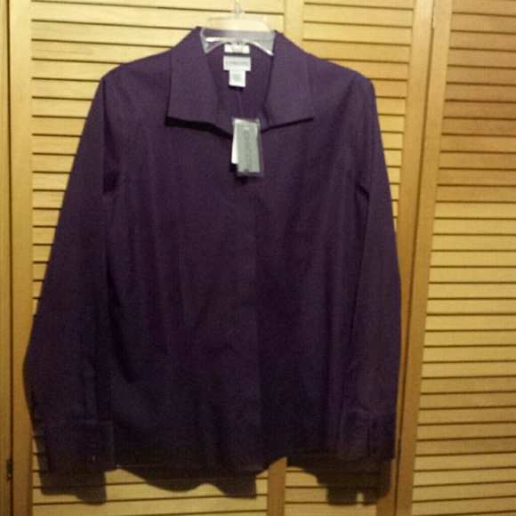 Purple button up shirt size 2  m/L