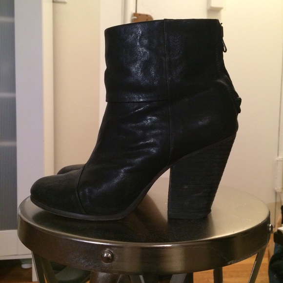 Rag and bone newbury black leather boot