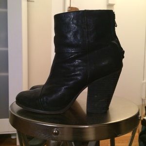 Rag and bone newbury black leather boot