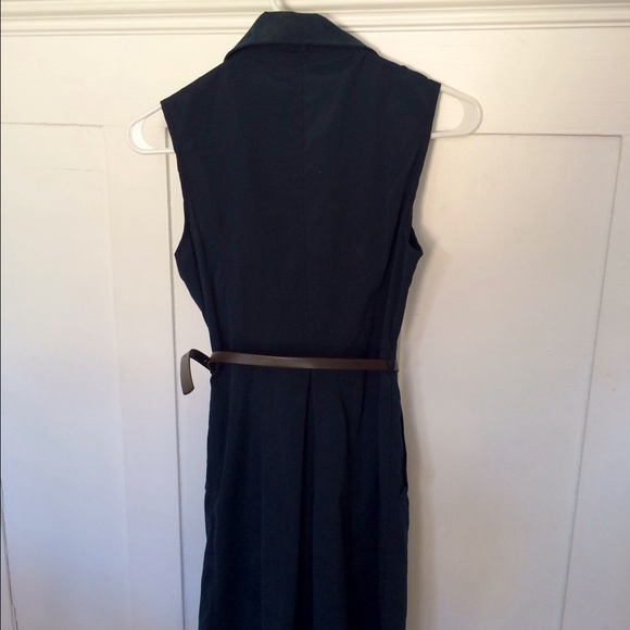 NWT Navy Belted Sleeveless Dress - Picture 4 of 4