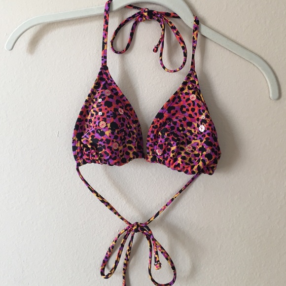 Leopard bikini top