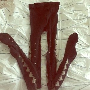 Anthropologie Grey Patterned Knit Tights