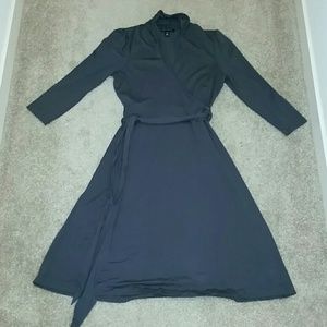 Charcoal Faux Wrap Dress