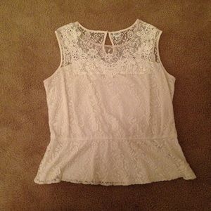 Cream peplum top *price firm*