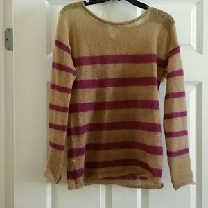 Camel and Fuchsia Light Sweater