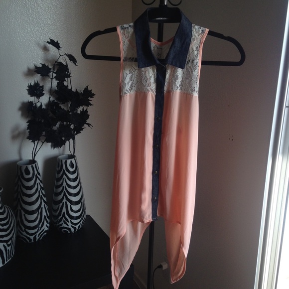 Jean/Lace/Peach Top