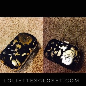 Black And Gold Box Clutch