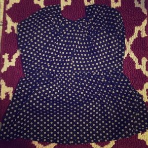 Polka dot peplum top
