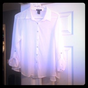 Sheer white button shirt