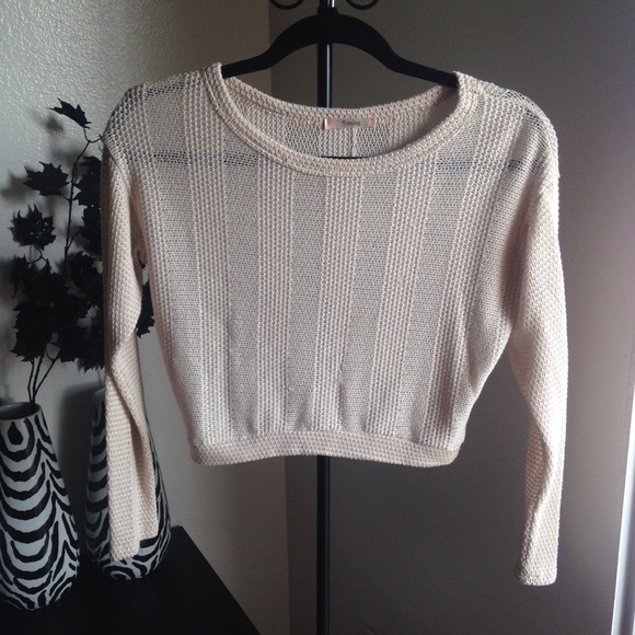 Cream Crop Top Sweater