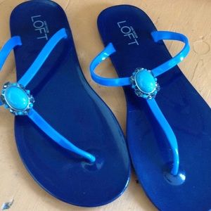 Navy and turquoise sandals