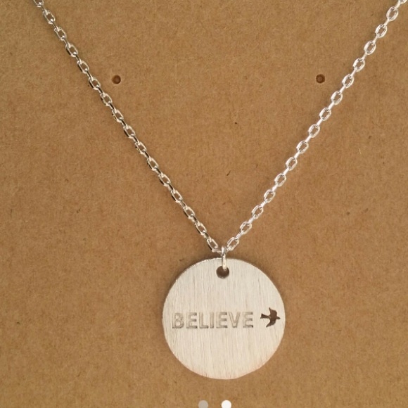 ✅Handmade Silver Inspirational Believe Necklace