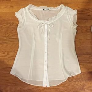 Tahari white blouse