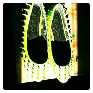 Privileged lime green spiky flats