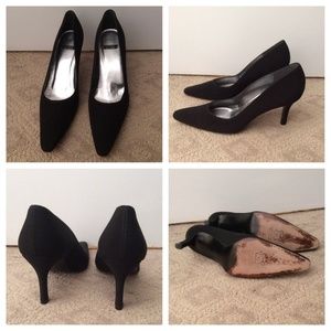 Stuart Weitzman Black Leather Pumps, Size 9