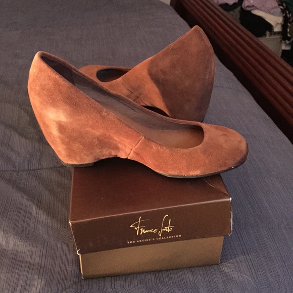 Franco Sarto Camel Suede Wedges - Picture 1 of 3