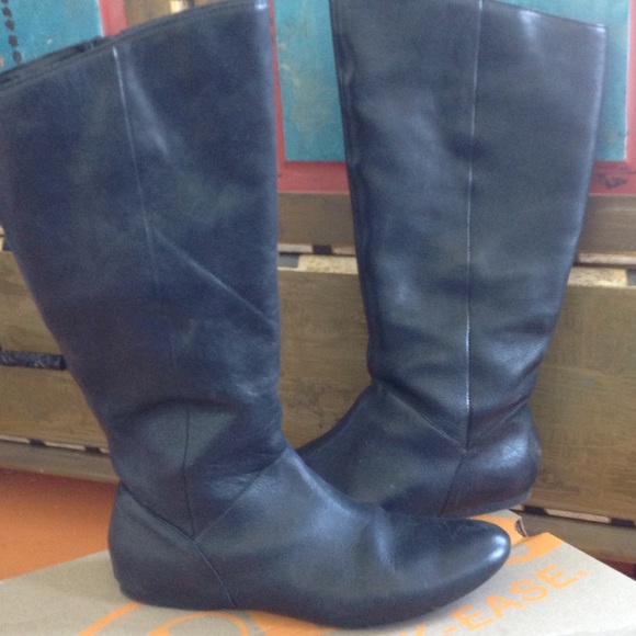 Black leather boots