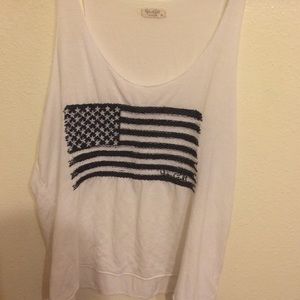 Brandy Melville embroidered American flag tank