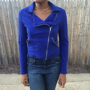 Royal blue moto-jacket