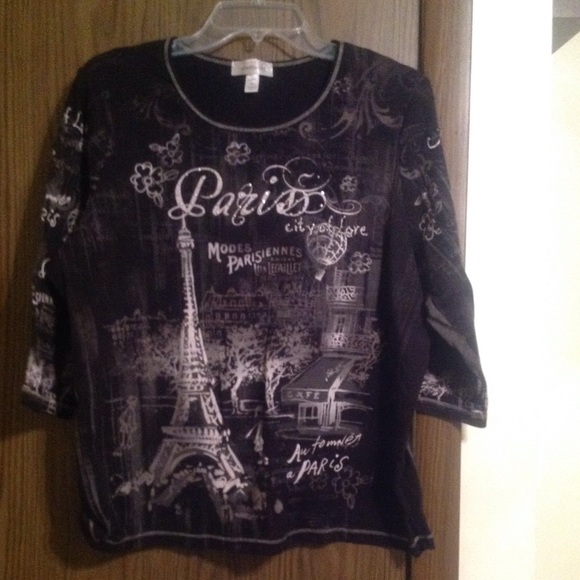 "Paris" embellished top