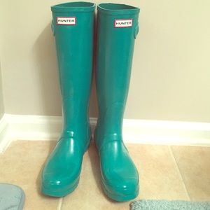 Jade Green Glossy Hunter Boots