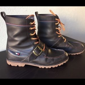 Leather Brown Boots for Men Tommy Hilfiger