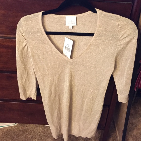 Beige/ gold shimmer blouse