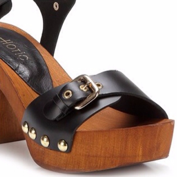 NWT HP HOTIC BLACK SANDALS. Sz 38 - Picture 3 of 3