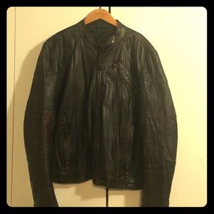 Dark brown Kenneth Cole leather jacket. Never worn