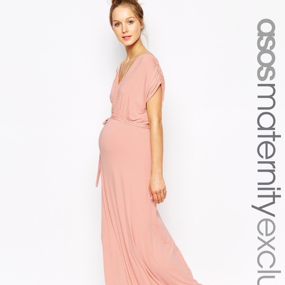 Asos blush maternity maxi dress