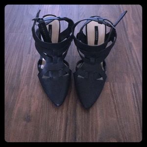 Forever 21 black strappy heels