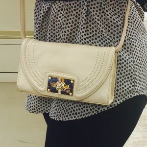 Tory Burch Beige Cross body with Tortoise Logo